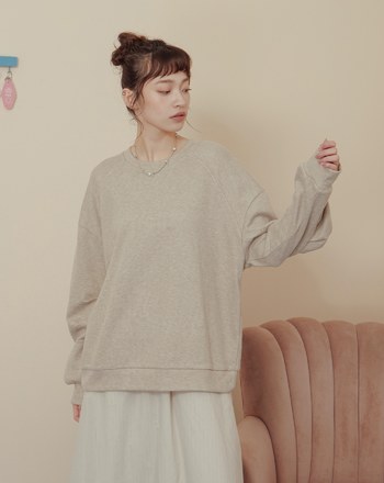 ➤造型打褶袖坑條大學T(兩色)