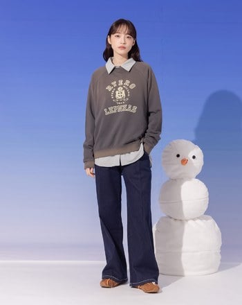 ➤復古水洗印花大學T(三色)