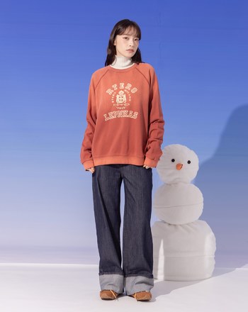 ➤復古水洗印花大學T(三色)