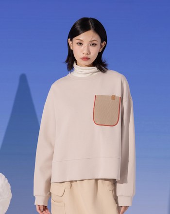 ➤裝飾口袋落肩大學T(兩色)