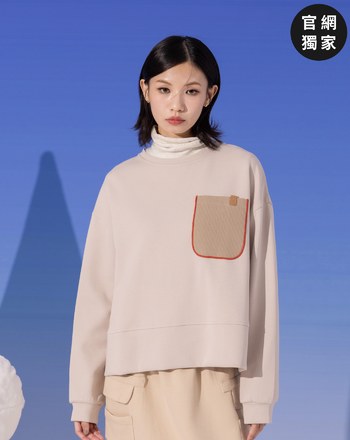 ➤裝飾口袋落肩大學T(兩色)