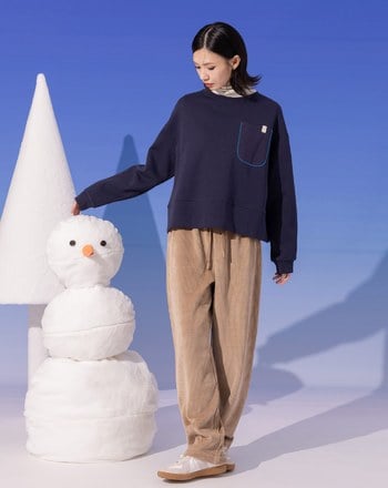 ➤裝飾口袋落肩大學T(兩色)