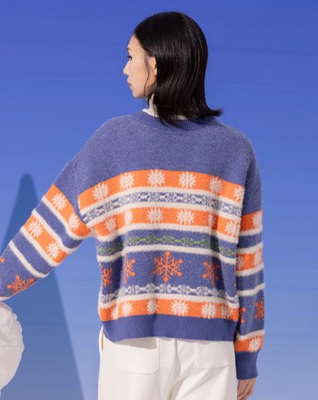 雪花圖騰毛絨毛衣(兩色)