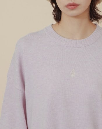 gozo皇冠繡花假兩件針織毛衣(兩色)