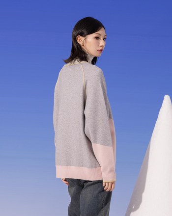 ➤抗起球色塊造型針織毛衣(兩色)