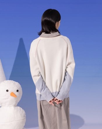 ➤抗起球色塊造型針織毛衣(兩色)