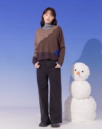 ➤抗起球色塊拼接毛衣(兩色)