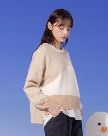 ➤抗起球色塊拼接毛衣(兩色)