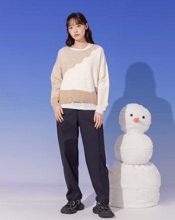 ➤抗起球色塊拼接毛衣(兩色)