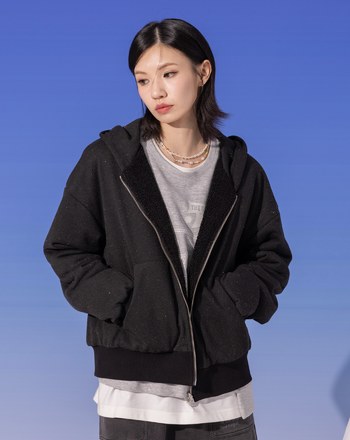 雙面穿泰迪絨彩色點點連帽外套