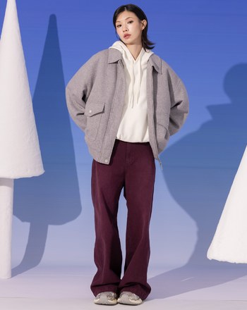 大口袋仿羊絨工裝外套