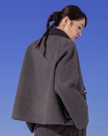 巴恩風配色領羊毛工裝外套(兩色)