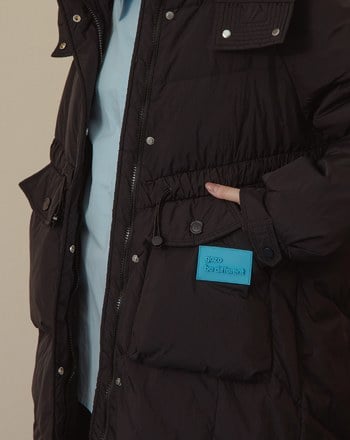 ➤抽繩可拆式連帽長版羽絨外套(兩色)