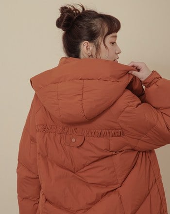 ➤抽繩可拆式連帽長版羽絨外套(兩色)