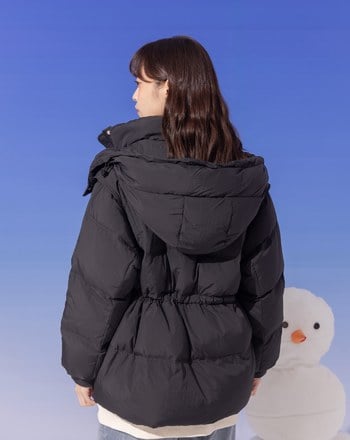 ➤品牌膠標可拆式連帽羽絨外套(兩色)