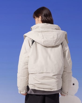 ➤運動風條紋織帶連帽鋪棉外套(兩色)