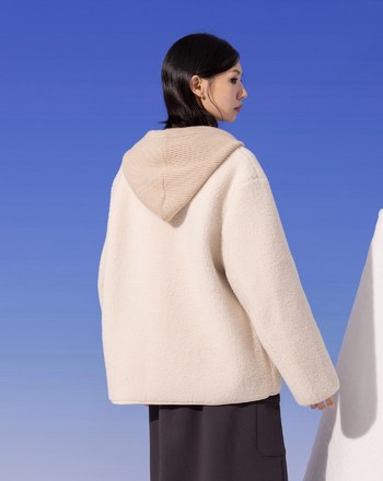 ➤羊羔絨QQ毛可拆式連帽外套(兩色)