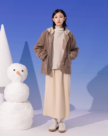 ➤羊羔絨QQ毛可拆式連帽外套(兩色)