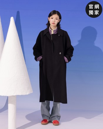 ➤俐落極簡羊毛長大衣