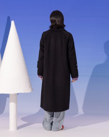 ➤俐落極簡羊毛長大衣