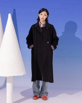 ➤俐落極簡羊毛長大衣