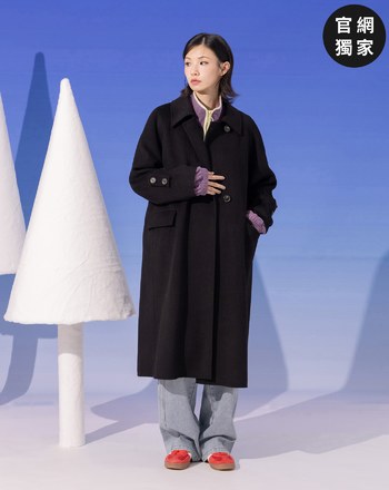 ➤俐落極簡羊毛長大衣