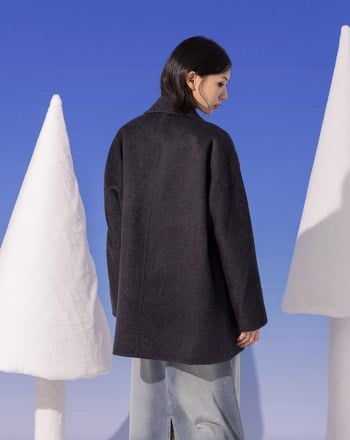 ➤大口袋輕量羊毛西裝大衣