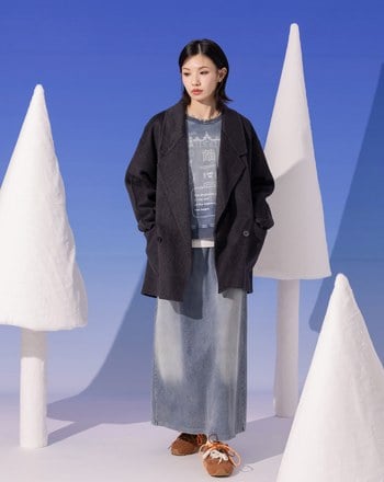 ➤大口袋輕量羊毛西裝大衣