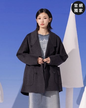 ➤大口袋輕量羊毛西裝大衣
