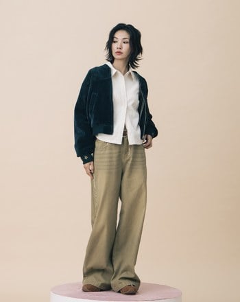A｜復古條絨袖口繡花棒球外套(兩色)