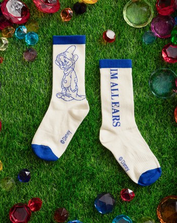 迪士尼系列 糊塗蛋繡花跳色長襪