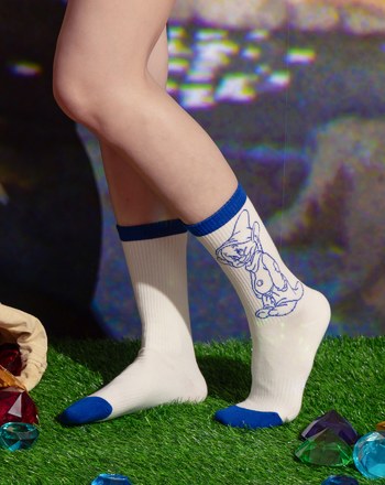 迪士尼系列 糊塗蛋繡花跳色長襪