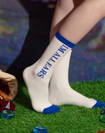 迪士尼系列 糊塗蛋繡花跳色長襪