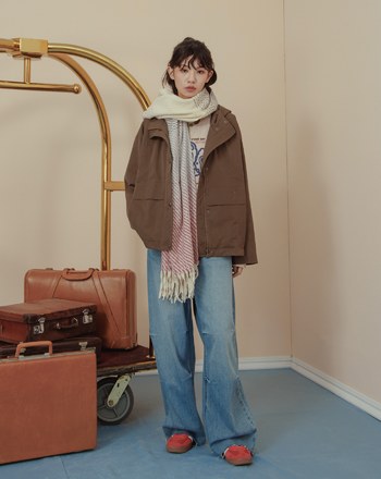 漸層斜紋柔軟流蘇圍巾(兩色)