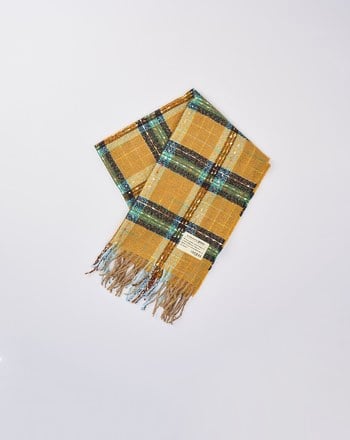 格子毛呢造型流蘇圍巾(三色)