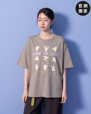 ➤功夫奶奶糕點鋪印花合肩T恤(兩色)