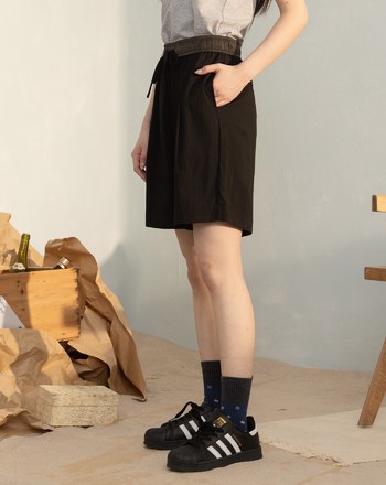 ➤輕盈涼感全腰鬆緊配色五分褲(兩色)