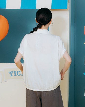➤造型鈕扣肌理感工裝口袋連袖襯衫(三色)