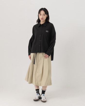 ➤後口袋配色車線百摺涼感傘裙(兩色)