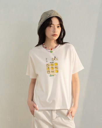 貓咪歸檔印花合肩T恤(兩色)