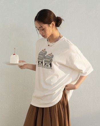 甜蜜小確幸打褶廓型T恤(兩色)