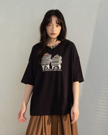 甜蜜小確幸打褶廓型T恤(兩色)