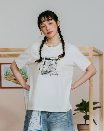 迪士尼系列 繪本風串珠繡花涼感T恤(兩色)