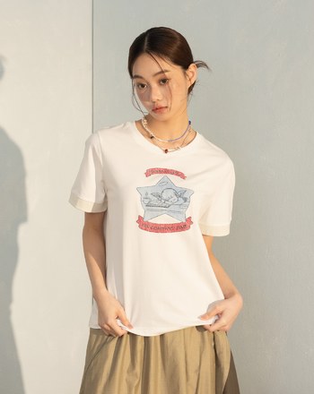 跟小天使一起摸魚天絲涼感T恤(兩色)