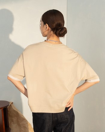 異材質拼接口袋造型涼感T恤(兩色)