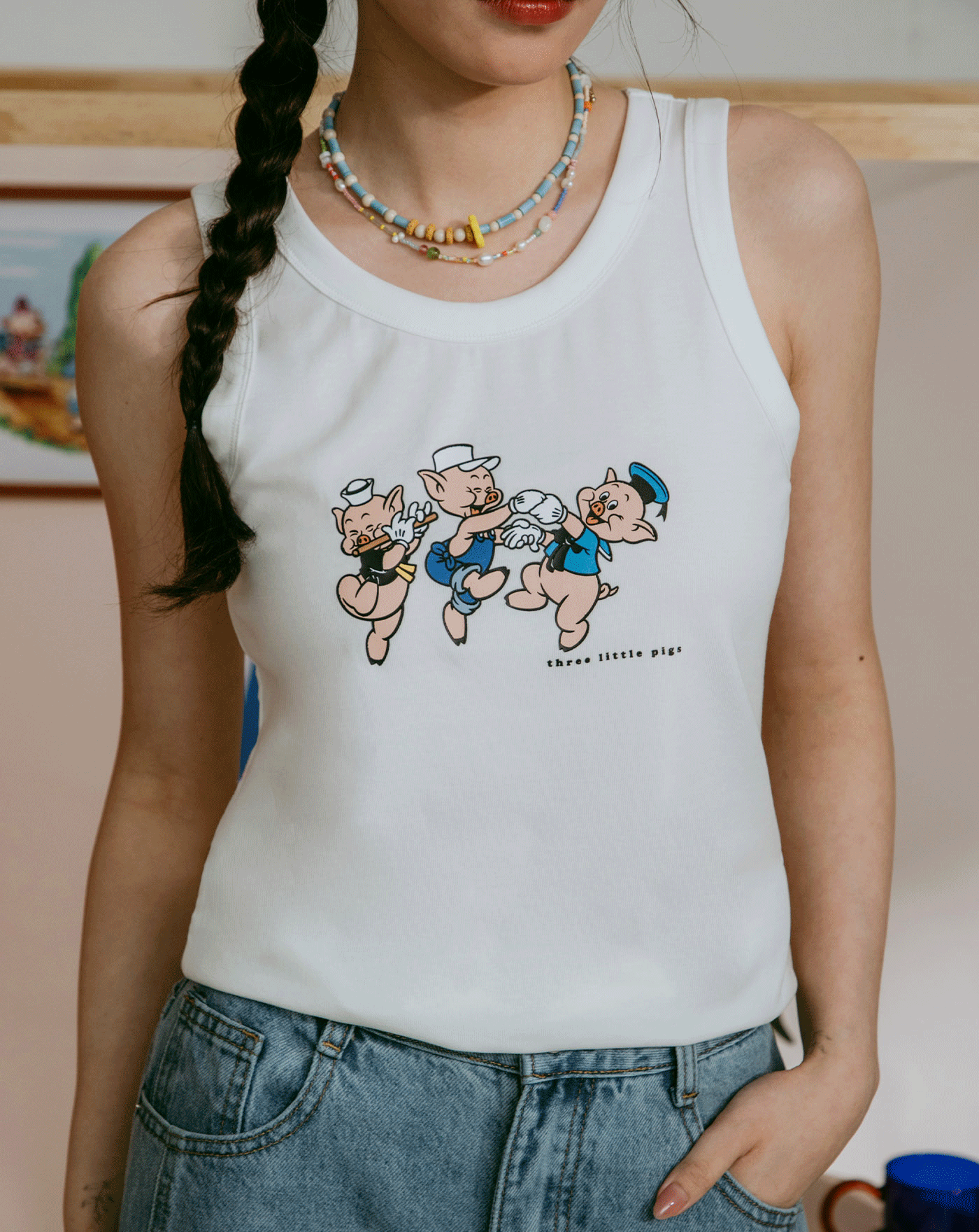 迪士尼系列 三隻小豬圓舞曲涼感背心(三色)