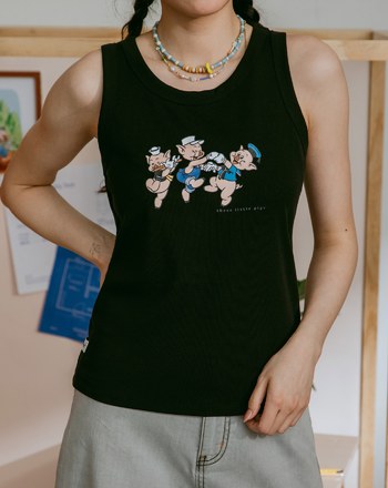 迪士尼系列 三隻小豬圓舞曲涼感背心(三色)