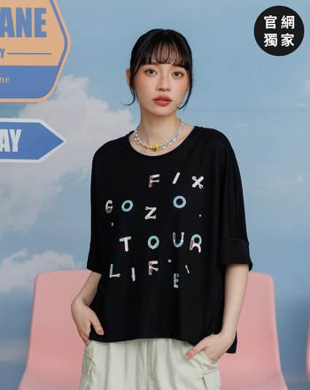 ➤gozo螺絲工具連袖寬版T恤 (兩色)