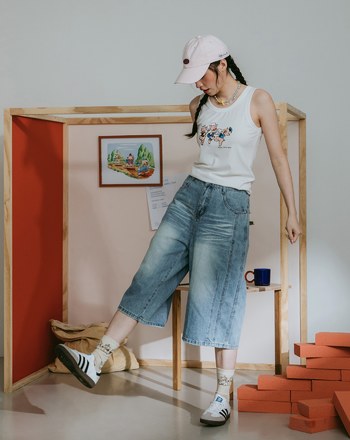 迪士尼系列 123三隻小豬排排站跳色長襪(兩色)