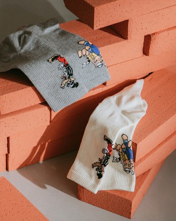 迪士尼系列 三隻小豬&大野狼緹織長襪(兩色)